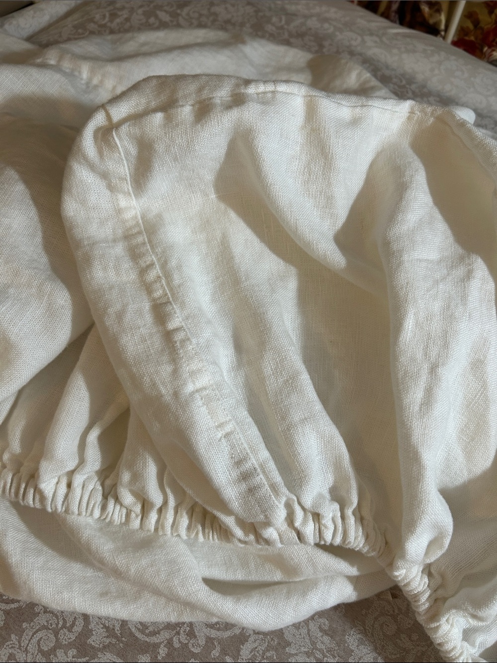 Rustic Natural Linen Box Spring Cover size Queen - Picture 9 of 13